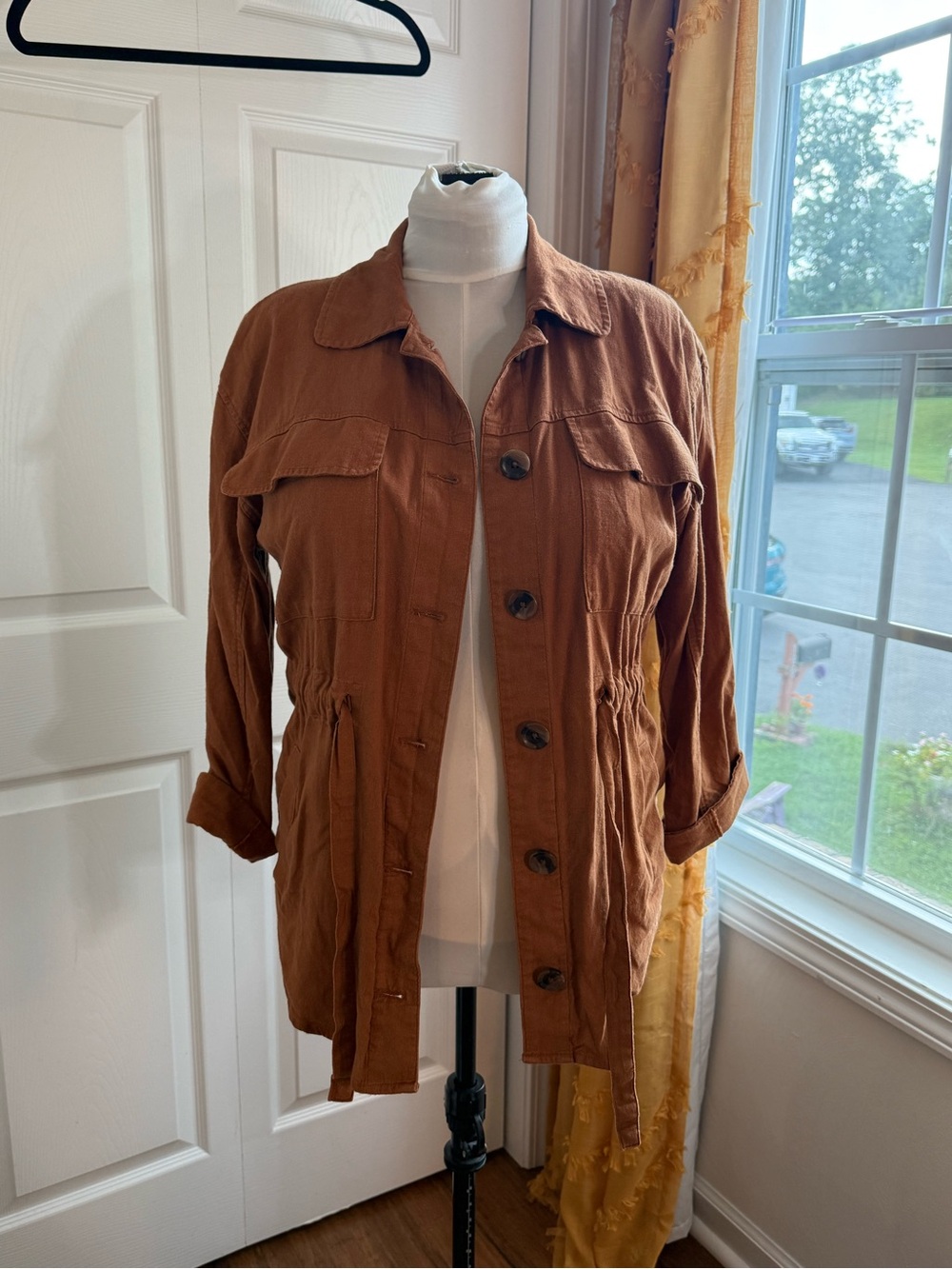 a new day Brown Drawstring-Waist Utility Jacket